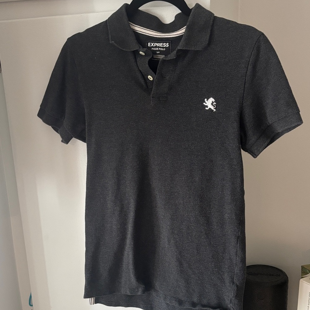Express Men's Charcoal Polo Shirt